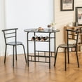 thumbnail image 4 of Gymax 3 Piece Dining Set Home Kitchen Furniture Table and 2 Chairs Black, 4 of 10