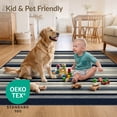 thumbnail image 4 of ODIKA 8'x10' Ultra-Soft Area Rug, Striped Vintage Colorblock Faded Boho Banded Stripes Bands Edges None Washable, Bare feet friendly, Silk-Touch for Bedroom, Under Sectional, 4 of 7