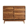thumbnail image 5 of DEALTOPS Vintage Dresser with 6 Drawers in Bevel Design, Versatile Spacious Storage Cabinet, Antique Walnut, 5 of 7