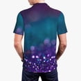 thumbnail image 3 of Balery Purple and Green Glitter Printed Men’s Short Sleeve Polo Shirt, Midweight Men's Shirt,Golf Polo shirts -XX-Large, 3 of 8