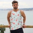 thumbnail image 6 of Gukieu Cute Flamingo Print Men's Quick Dry Fitness Vest, Round Neck Sleeveless Fitness Bodybuilding Top-3X-Large, 6 of 7
