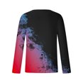 thumbnail image 5 of WREESH Men's Fashion T-Shirts Casual Gradient Printing Round Neck Pullover T-Shirt Long Sleeve Tops Workout Tops Purple, 5 of 5