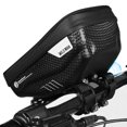 thumbnail image 2 of WILD MAN Waterproof EVA Hard Shell Bike Handlebar Bag with Touchscreen Access, 1L Storage for Cycling Essentials, Adjustable Straps for Road & Mountain Bikes, Black/Red, 2 of 6
