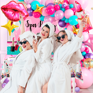 Make-up Geburtstagsdeko Set – 24-teilig Mit Banner, Ballons & Kuchen-Deko Für Spa-Partys & Mädelsabende