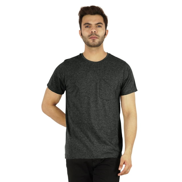 Inkmeso T-shirt à Col Rond à Manches Courtes Solid EverydayShirtsW/ Patch Pocket
