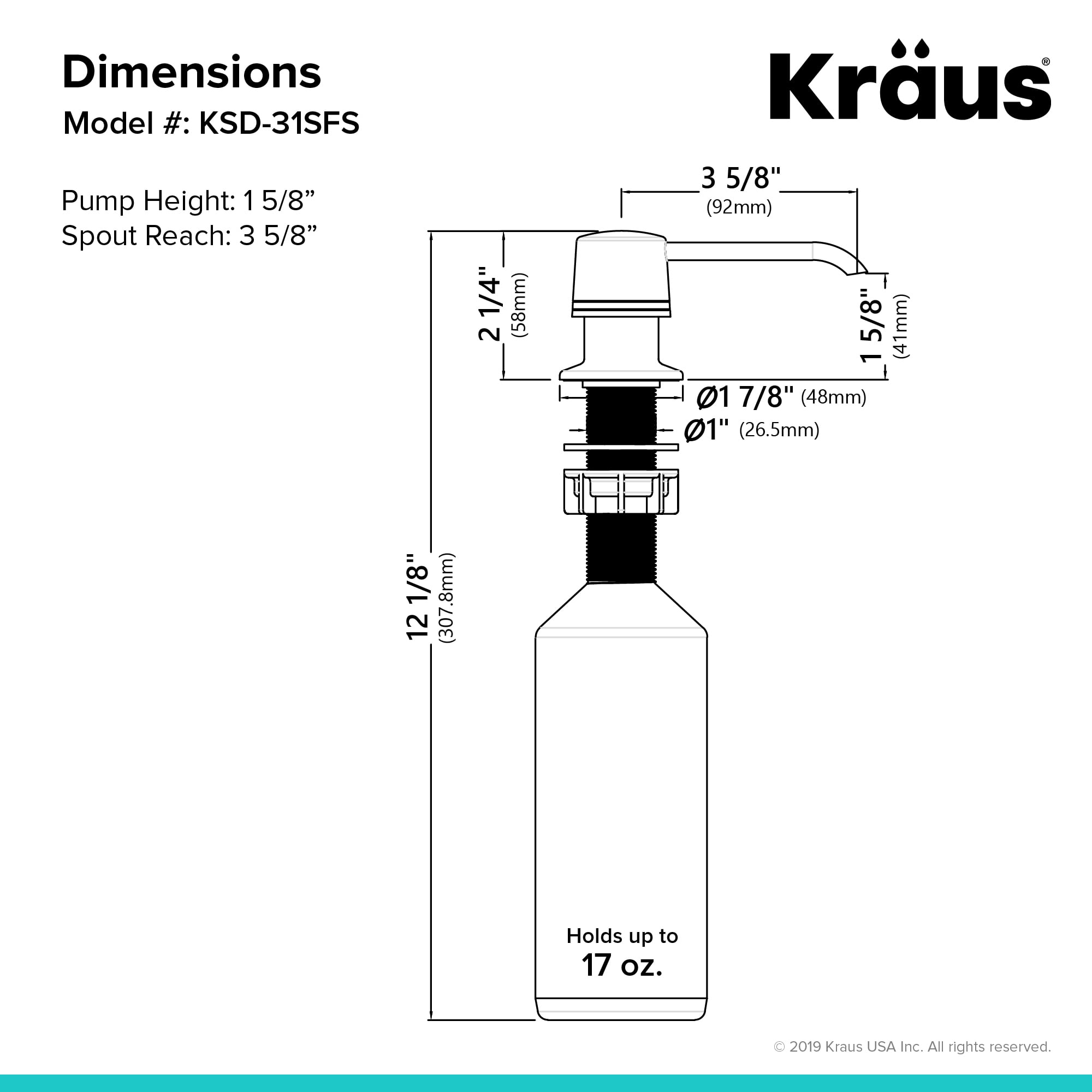 KRAUS Kitchen Soap and Lotion Dispenser in Spot Free Stainless Steel