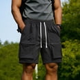 thumbnail image 4 of Plus Size Cargo Shorts for Men 2026 Summer Lightweight Quick Dry Shorts with Pockets Straight Leg Hiking Shorts Sportwear,Black,4XL, 4 of 9