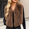 thumbnail image 4 of cocolona Fuzzy Vest for Women Sleeveless Open Front Cropped Winter Warm Coat for Party Evening, 4 of 5