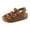 Z4-Brown, variant on eileial Girls Boys Sandals with Cork Footbed Adjustable Buckle Summer Open Toes Flat for Kids Toddler,Gray 9