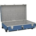 thumbnail image 3 of HomeStock Seaside Style Heavy Duty 31" Under Bed College Storage Trunk with Wheels & Lock, Latch Closure Type, 30" L x 8.25" W x 18.25" H, Ideal Camp Dorm Room Trunk Footlocker-Color:Misty Blue, 3 of 5