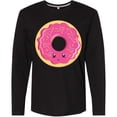 thumbnail image 3 of Inktastic Hot Pink Donut Long Sleeve T-Shirt, 3 of 5