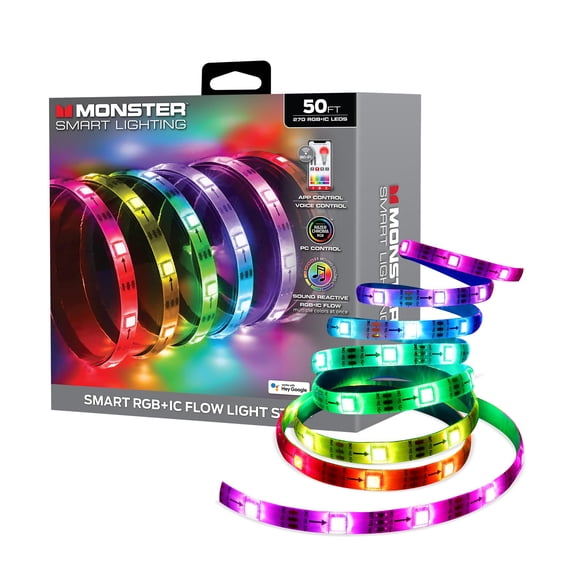 Tira de luces LED Monster Smart RGB+IC con control de sonido de 15 m