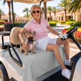 thumbnail image 3 of Golf Cart Seat Covers for 2 Seater, Grey Soft Microfiber Cart Seat Towel Blanket, Modern Pure Gray Absorbent Breathable Non Slip Bench Seats Protector for Golf Course 51"x31", 3 of 9