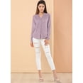 thumbnail image 4 of INSPIRE CHIC Blusa de estrellas con lunares brillantes dorados de manga larga metálica vintage para mujer Morado oscuro S, 4 of 6