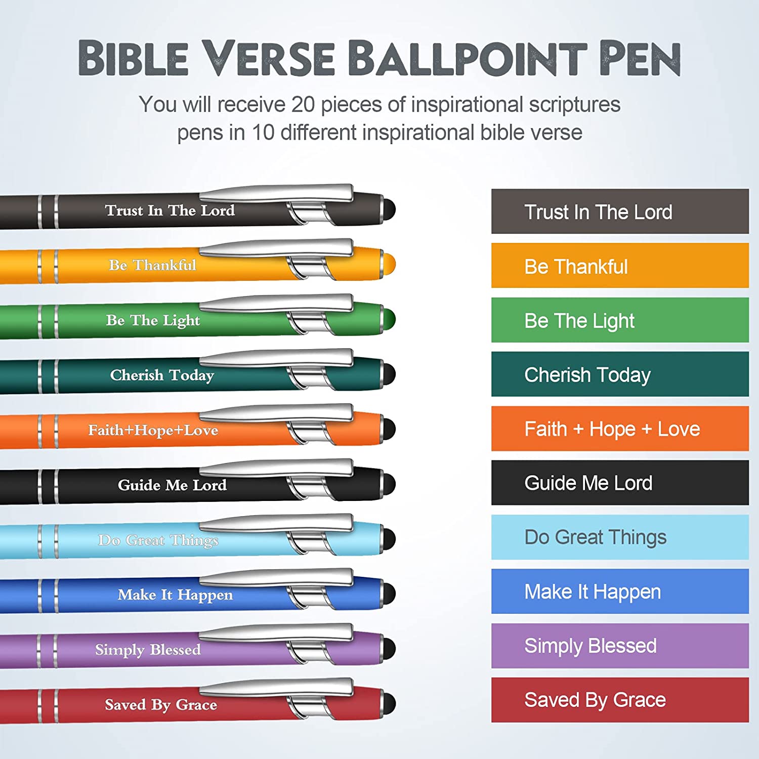 Christian Ballpoint Pens Office Inspirational Pens Bible Verse Pens ...