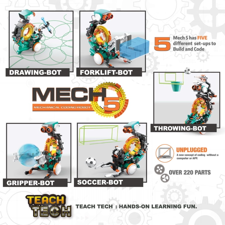 Teach Tech Mech-5 Mechanical Coding Robot, 220 Pieces photo 5