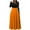 Orange2, variant on Diufon Maxi Dresses for Women Trendy Color Block Pleated Dress Round Neck Long Sleeve Dress