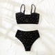 thumbnail image 5 of Conjunto de Bikini Gibobby para mujer traje de baño terciopelo dos piezas negro, 5 of 5