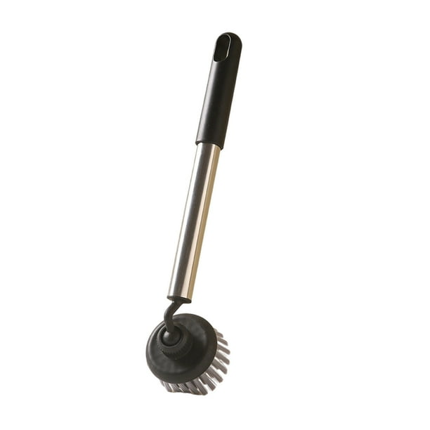 Cepillo de limpieza de ollas de mango largo con cabezal giratorio de 360 grados, cepillo de cerdas suaves grandes para fregar utensilios de cocina, azulejos, duchas y bañeras. Estropajo ergonómico de