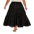 thumbnail image 5 of Beautybatik Black Women Cotton Boho Gypsy Long Maxi Godet Flare Skirt 2x, 5 of 6