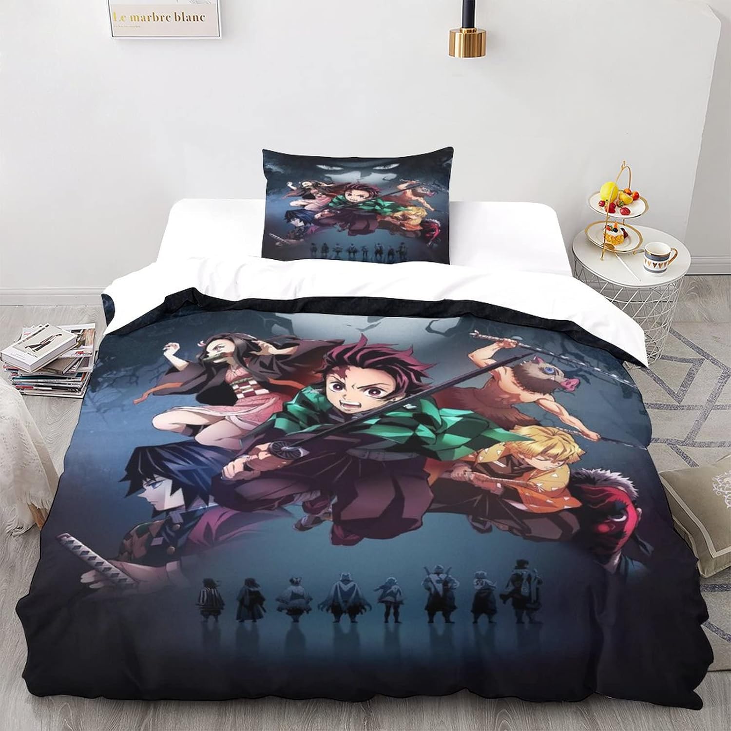 Parure De Lit Demon Slayer 3 Pièces – Impression 3D, Microfibre Super Douce, Tailles Simple/double/king