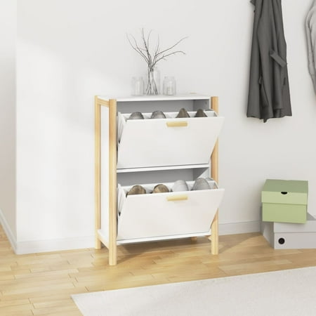 

Gecheer Shoe Cabinet White 22.6 x13 x31.5 Engineered Wood