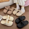 thumbnail image 2 of Zapatillas de plataforma antideslizantes con nudo de lazo para mujer, Sandalias cómodas, zapatos de casa para mujer, Verano, 2 of 6