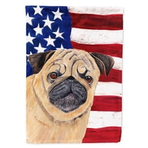 USA American Flag with Pug Garden Flag