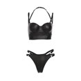 thumbnail image 5 of Levmjia Womens Satin Lingerie Set Underwire Longline Bralette With Matching Scalloped Trim Thong Adjustable Spaghetti Straps Smooth Stretch Daily Romantic Date Nights Solid, 5 of 8