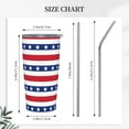 thumbnail image 5 of Kll American Patriotic Stars And Stripes Stainless Stainless Steel Vacuum Insulated Coffee Cup 20 Oz Lids And Straws,1 Metal Straws,1 Cleaning Brush, 5 of 9