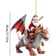 thumbnail image 2 of Adorno Navideño de Papá Noel Cabalgando En Acrílico Azul | Decoración Navideña Duradera con Cuerda | Bonita Decoración Navideña para Árboles, Coronas y Artículos para Fiestas de Dinosaurios, 2 of 5