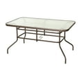 thumbnail image 2 of BizChair 31.5" x 55" Bronze Rectangular Tempered Glass Metal Table with Umbrella Hole, 2 of 11