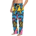 thumbnail image 5 of Abstract colorful graffiti art(2) Men's ComfortSoft Cotton Printed Lounge Pants,Pockets, Drawstring/Elastic Waist, 5 of 5