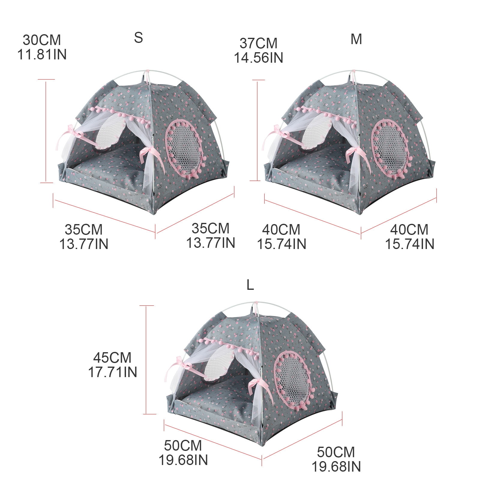 Camping Tent Dogs Bed Pet Teepee for Dogs Kennel Indoor Nest Bed for Puppy Cave Dogs House