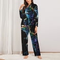 thumbnail image 2 of Fotbe colorful flames dinosaur Conjunto de Pijama de Manga Larga para Mujer con Estampado, Ropa de Dormir de 2 Piezas, Conjunto de Casa Suave y Cómodo con Bolsillos-Large, 2 of 7