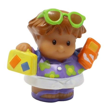 Replacement Part for Fisher-Price Little People Collectible Summer Vacation Travel Adventures Dollhouse Playset T50074 - Replacement Dad Figure - Carrying a Suitcase and a Cell Phone