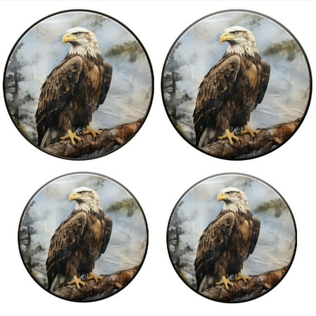 

BaHomeck Electric Stove Burner Covers Set of 4 Round Metal Gas Stove Burner Covers 8 Inch and 10 Inch Kitchen Decor Bald Eagle Perched On The Branch Of Old Pine Tree