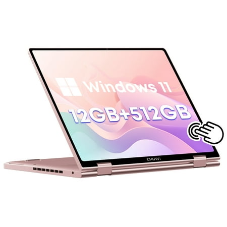 CHUWI 10.51" 360° Touchscreen Mini Laptop 512GB SSD 12GB RAM,12th Gen Intel Alder Lake N100(Up to 3.4GHz),Windows 11,2 in 1 Gaming Tablet Notebook Computer(MiniBook X)