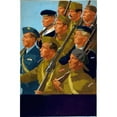 thumbnail image 2 of William Little 13x18 Black Ornate Wood Framed Double Matted Museum Art Print Titled - Allied European Servicemen Marching Together (Between 1939 and 1946), 2 of 5