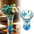 thumbnail image 2 of SUYOLL Gradient Embossed Glass Vase Scalloped Rim Thick Clear Glass Vase Floral Vase For Home Centerpiece Wedding Living Room Dining Table Party Decor Housewarming Gift, 2 of 7