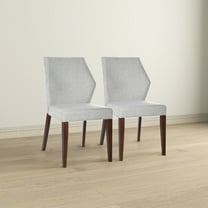 Noble House Red Luca Modern Dining Chair Set, Fabric Upholstery with Solid Wood Frame, Padded Seat, Set of 2, Light Grey