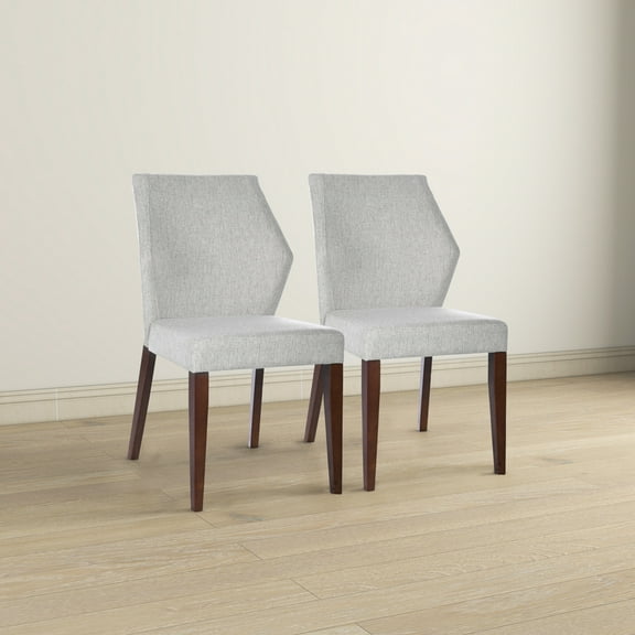 Noble House Red Luca Modern Dining Chair Set, Fabric Upholstery with Solid Wood Frame, Padded Seat, Set of 2, Light Grey