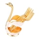 thumbnail image 4 of Soporte para cuchara de café, elegante aleación con forma de cisne, pulido de espejo, detalles ricos, soporte para agitadores de café para fiesta, cafetería, oficina, soporte blanco dorado con tenedor, 4 of 5