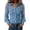 Blue, variant on Gsakboxl Womens Tops Women Fashion Faux Denim Patchwork Long Sleeve Blouse Elegant V Neck Sheer Mesh Lace Spliced Breathable Casual Spring Daily Shirts Black L