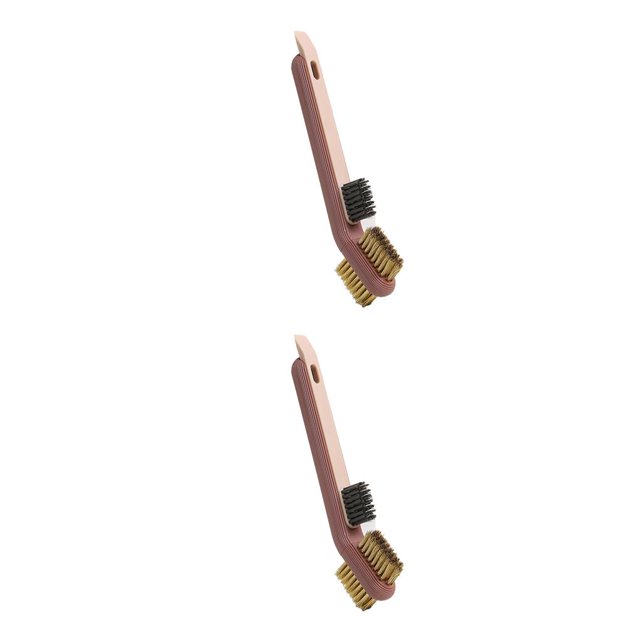 Monstrate Estufa Cepillo de limpieza Ventilador Alambre de metal Pulido Desmontable Colgando Baño doméstico Fregado manual Verde Rosado 2piezas Monstrate CBP307587