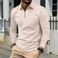thumbnail image 1 of MYG Hauts à Rayures pour Hommes Manches Longues Zip Col en V Pull Sport Muscle Entraînement Physique Blouse, 1 of 8