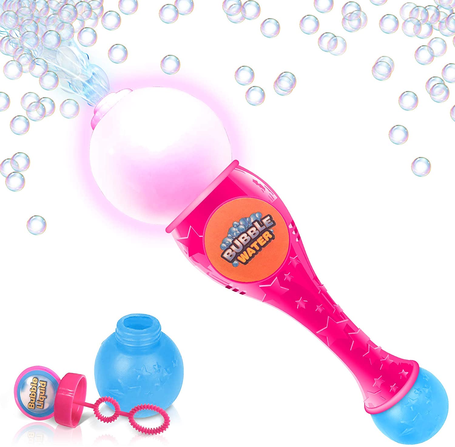 TOYSIE Light Up Bubble Blower Wand - 13.5 Inch Illuminating Bubble