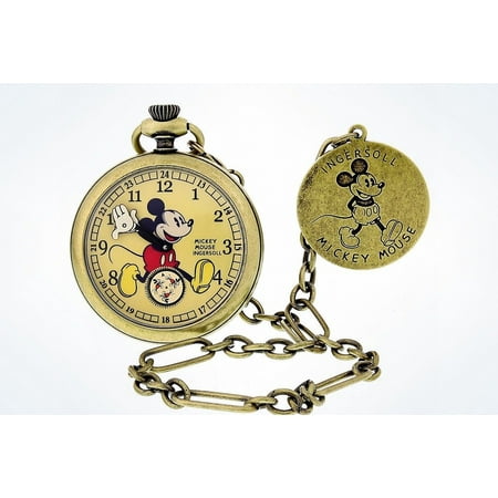 - Parks Mickey 30's Collection Stainless Steel Ingersoll Pocket Watch New