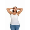 thumbnail image 4 of Hingswink Plus Size Camisole for Women with Shelf Bra Adjustable Spaghetti Strap Cami Tank Top Cotton Undershirts White-M, 4 of 6