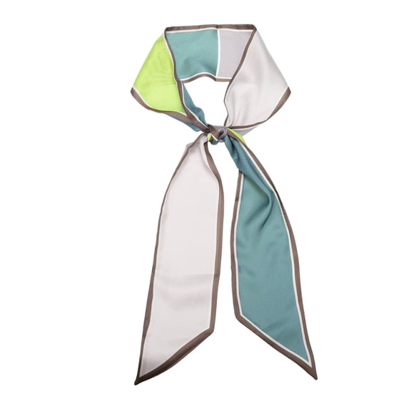 Fashion Scarves for Women, Silky Satin Head Scarf 55" x 4", Green Blue